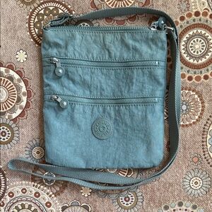 Kipling Blue/Green Crossbody Bag with Zippered Pockets